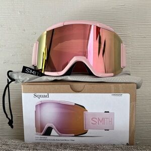 NEW SMITH Squad Rose Gold Mirror Ski Goggles w/extra lens